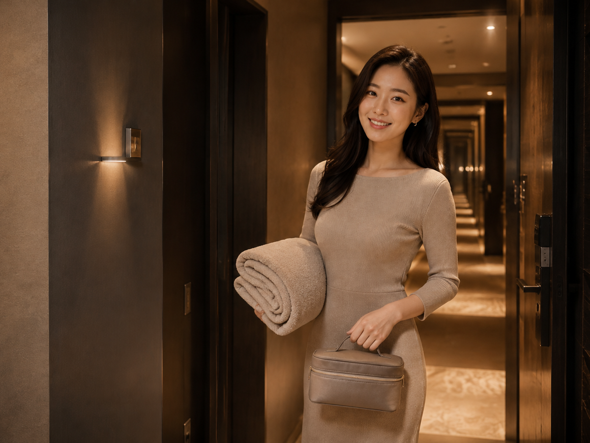 화성 방문 홈케어 일정을 준비하는 젊은 성인 한국 여성 관리사